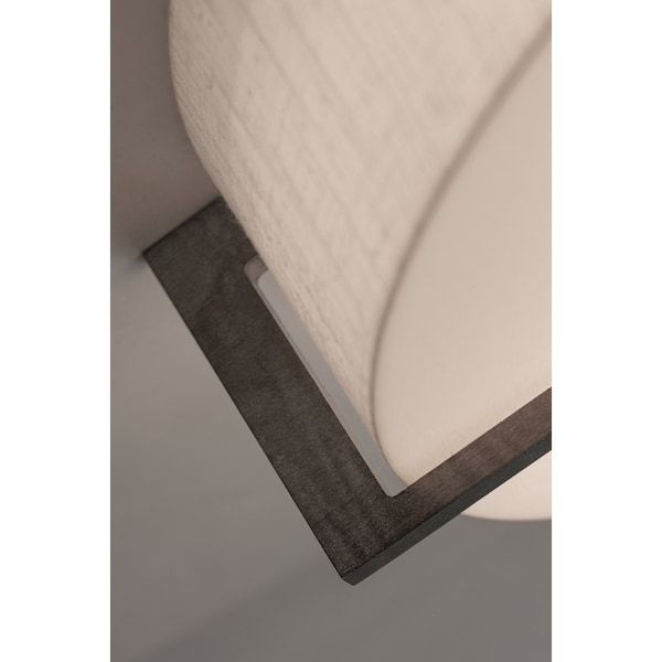 Apex 12'' Pendant - Weathered Grey Finish - Linen White Shade